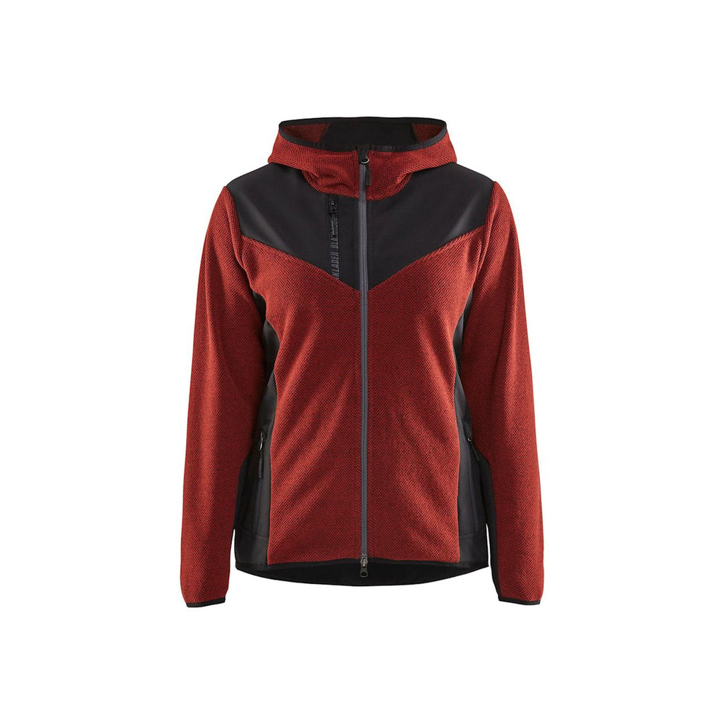 Blåkläder Gebreid damesjack met softshell Saddle Brown Gebrand rood/Zwart / XS,Gebrand rood/Zwart / S,Gebrand rood/Zwart / M,Gebrand rood/Zwart / L,Gebrand rood/Zwart / XL,Gebrand rood/Zwart / XXL,Gebrand rood/Zwart / XXXL