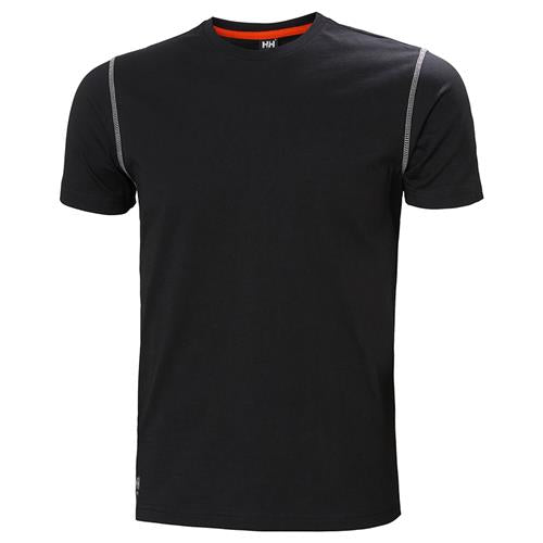 Helly Hansen Helly Hansen 79024 Oxford T-Shirt Black T-shirt zwart / XS,zwart / S,zwart / M,zwart / L,zwart / XL,zwart / XXL,zwart / 3XL,zwart / 4XL,zwart / 5XL