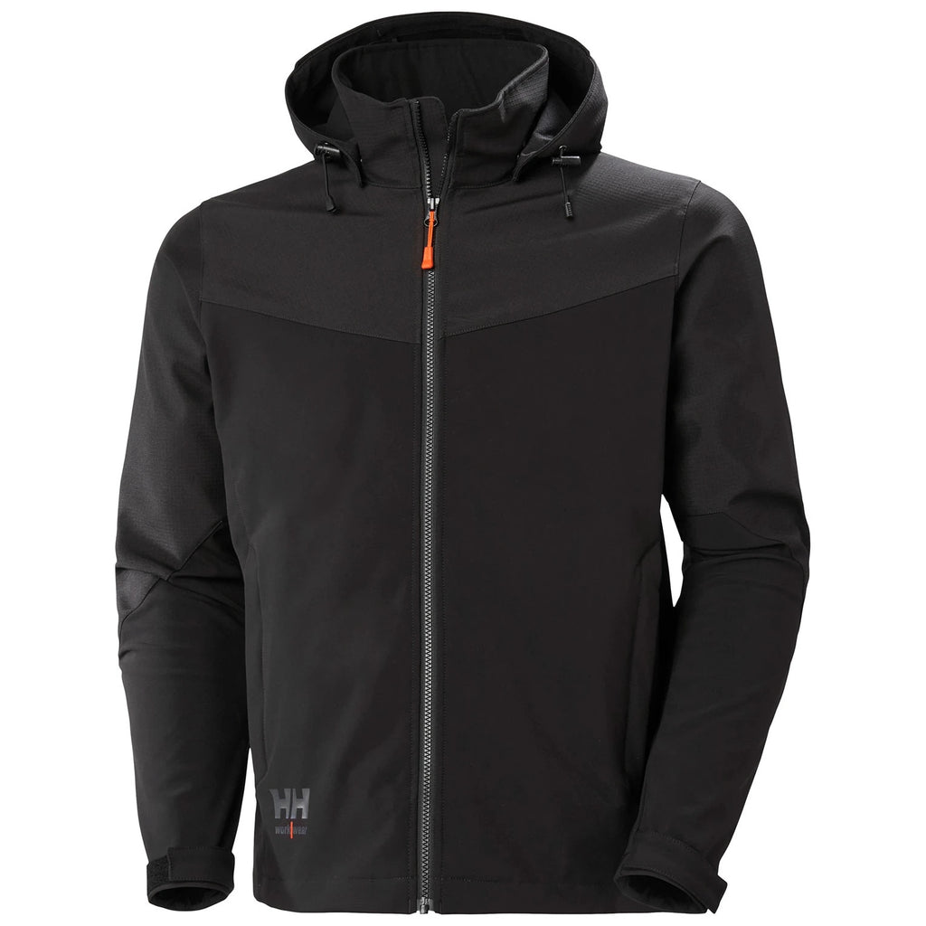 Helly Hansen Helly Hansen 74290 Oxford Hodded Softshell Jacket Dark Slate Gray Softshell jas zwart / XS,zwart / S,zwart / M,zwart / L,zwart / XL,zwart / XXL,zwart / 3XL