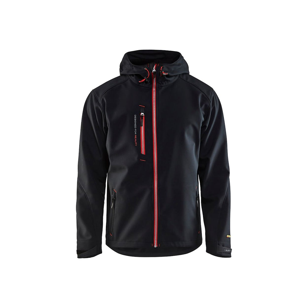 Blåkläder Softshell Jack Black zwart/rood / XS,zwart/rood / S,zwart/rood / M,zwart/rood / L,zwart/rood / XL,zwart/rood / 2XL