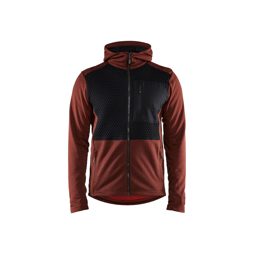 Blåkläder Hoodie Met Hele Rits Black Gebrand rood/Zwart / XS,Gebrand rood/Zwart / S,Gebrand rood/Zwart / M,Gebrand rood/Zwart / L,Gebrand rood/Zwart / XL,Gebrand rood/Zwart / XXL,Gebrand rood/Zwart / XXXL