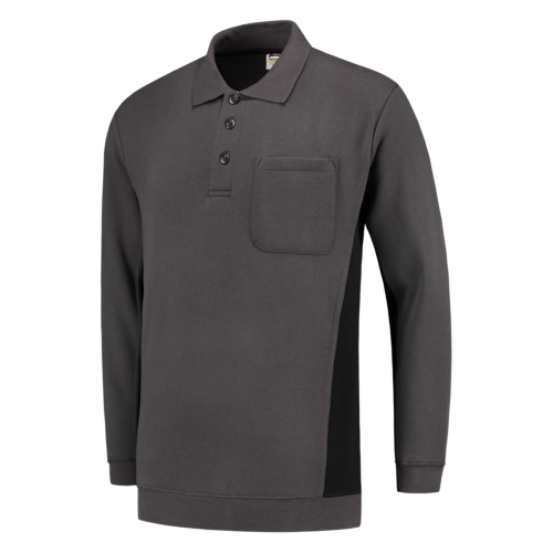 Tricorp Polosweater Bicolor Borstzak 302001 Dark Slate Gray Sweaters DarkgreyBlack / XS,DarkgreyBlack / S,DarkgreyBlack / M,DarkgreyBlack / L,DarkgreyBlack / XL,DarkgreyBlack / XXL,DarkgreyBlack / 3XL