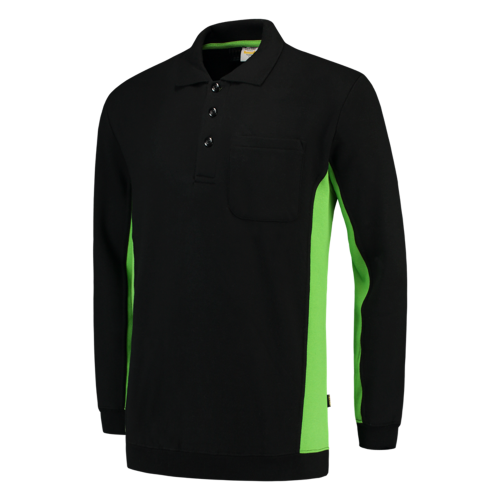 Tricorp Polosweater Bicolor Borstzak 302001 Black Sweaters BlackLime / XS,BlackLime / S,BlackLime / M,BlackLime / L,BlackLime / XL,BlackLime / XXL,BlackLime / 3XL