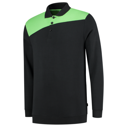 Tricorp Polosweater Bicolor Naden 302004 Black Sweaters BlackLime / XS,BlackLime / S,BlackLime / M,BlackLime / L,BlackLime / XL,BlackLime / XXL,BlackLime / 3XL,BlackLime / 4XL