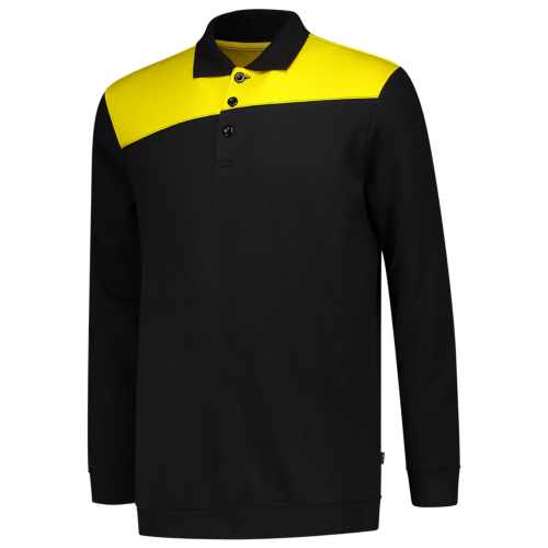 Tricorp Polosweater Bicolor Naden 302004 Black Sweaters BlackYellow / XS,BlackYellow / S,BlackYellow / M,BlackYellow / L,BlackYellow / XL,BlackYellow / XXL,BlackYellow / 3XL,BlackYellow / 4XL