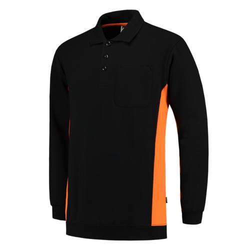 Tricorp Polosweater Bicolor Borstzak 302001 Black Sweaters BlackOrange / XS,BlackOrange / S,BlackOrange / M,BlackOrange / L,BlackOrange / XL,BlackOrange / XXL,BlackOrange / 3XL