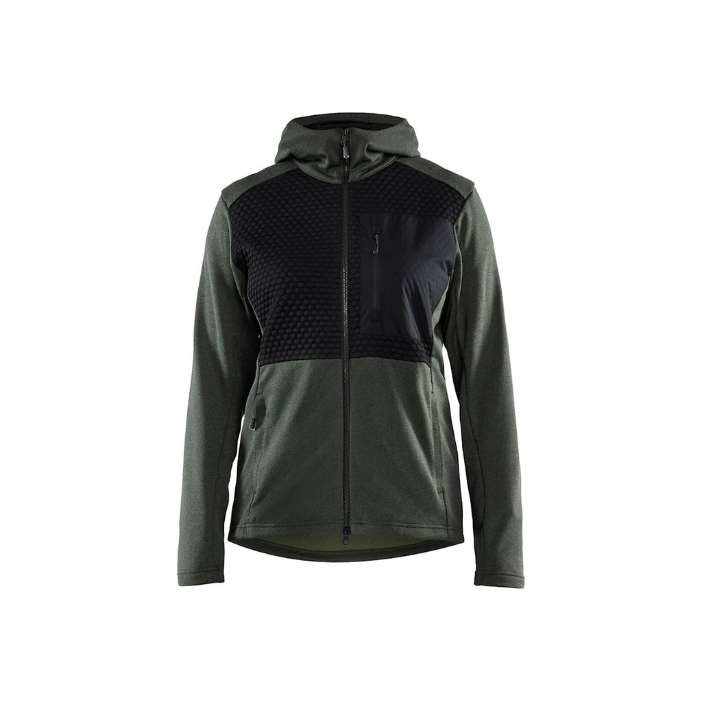 Blåkläder Dames Hoodie Met Hele Rits Dark Slate Gray herfstgroen/zwart / XS,herfstgroen/zwart / S,herfstgroen/zwart / M,herfstgroen/zwart / L,herfstgroen/zwart / XL,herfstgroen/zwart / XXL,herfstgroen/zwart / XXXL