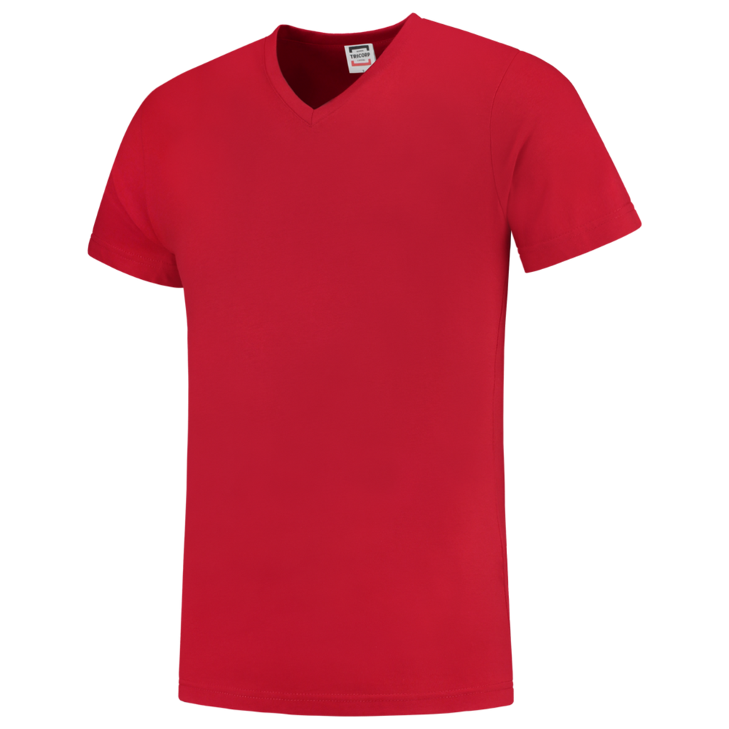 Tricorp T-shirt V Hals Fitted 101005 Firebrick T-shirts Red / L,Red / M,Red / S,Red / XL,Red / XS,Red / XXL