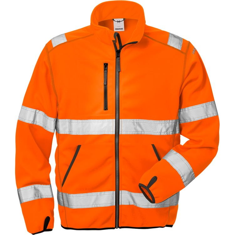 FRISTADS Hi Vis Softshelljack Klasse 3 4840 Ssl Orange Red Softshell Hi-Vis oranje / XS,Hi-Vis oranje / S,Hi-Vis oranje / M,Hi-Vis oranje / L,Hi-Vis oranje / XL,Hi-Vis oranje / 2XL,Hi-Vis oranje / 3XL