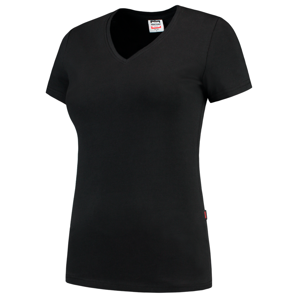 Tricorp T-shirt V Hals Fitted Dames 101008 Black T-shirts Black / L,Black / M,Black / S,Black / XL,Black / XS,Black / XXL