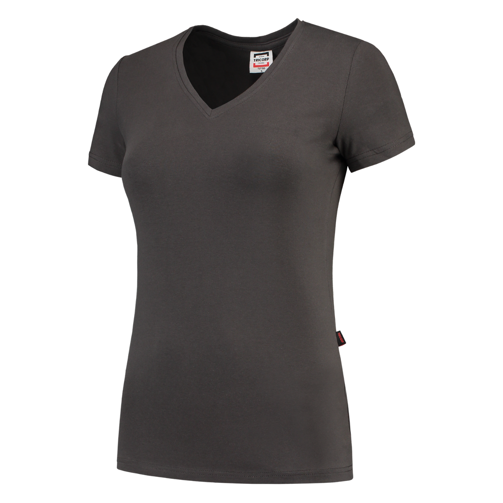 Tricorp T-shirt V Hals Fitted Dames 101008 Dark Slate Gray T-shirts Darkgrey / L,Darkgrey / M,Darkgrey / S,Darkgrey / XL,Darkgrey / XS,Darkgrey / XXL