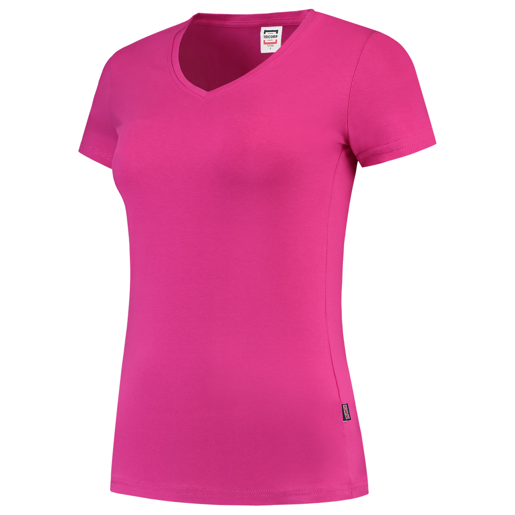 Tricorp T-shirt V Hals Fitted Dames 101008 Violet Red T-shirts Fuchsia / L,Fuchsia / M,Fuchsia / S,Fuchsia / XL,Fuchsia / XS,Fuchsia / XXL