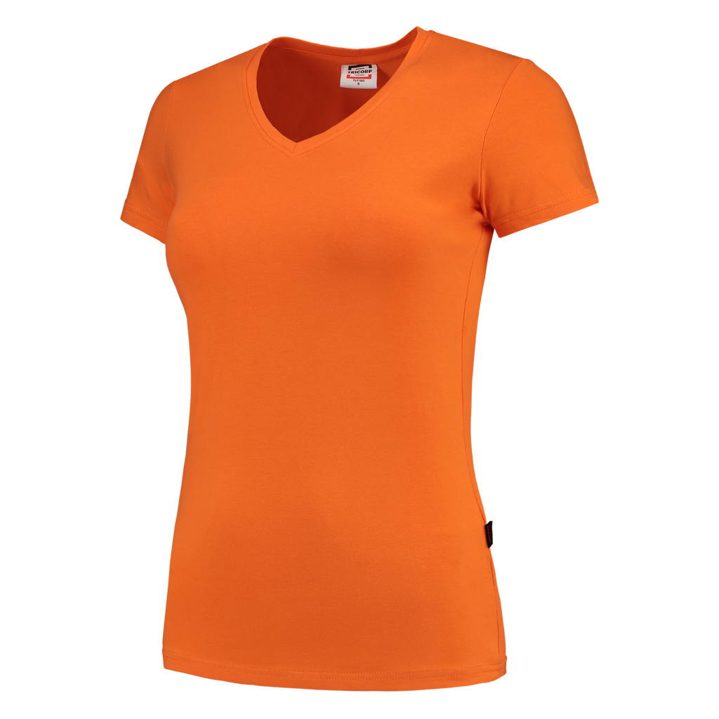 Tricorp T-shirt V Hals Fitted Dames 101008 Chocolate T-shirts Orange / L,Orange / M,Orange / S,Orange / XL,Orange / XS,Orange / XXL