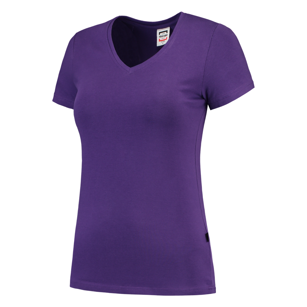 Tricorp T-shirt V Hals Fitted Dames 101008 Dark Slate Blue T-shirts Purple / L,Purple / M,Purple / S,Purple / XL,Purple / XS,Purple / XXL