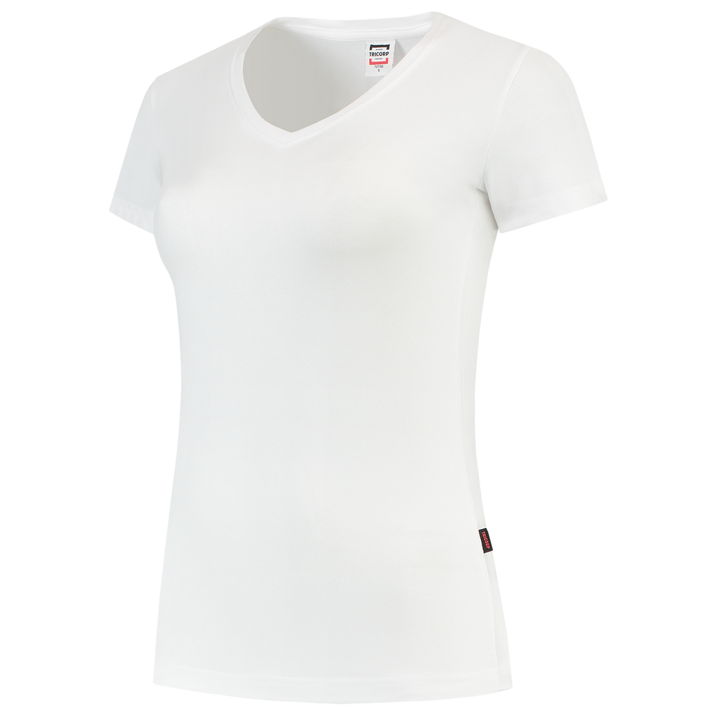 Tricorp T-shirt V Hals Fitted Dames 101008 Lavender T-shirts White / L,White / M,White / S,White / XL,White / XS,White / XXL