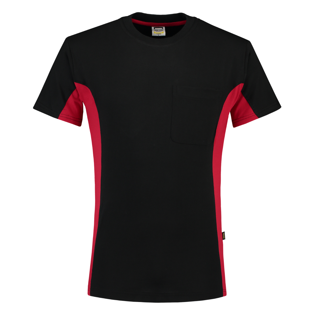 Tricorp T-shirt Bicolor Borstzak 102002 Black T-shirts BlackRed / 3XL,BlackRed / L,BlackRed / M,BlackRed / S,BlackRed / XL,BlackRed / XS,BlackRed / XXL