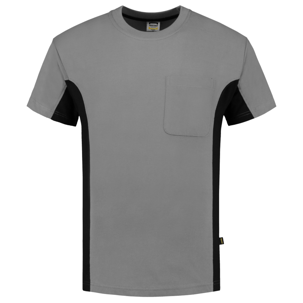 Tricorp T-shirt Bicolor Borstzak 102002 Slate Gray T-shirts GreyBlack / 3XL,GreyBlack / L,GreyBlack / M,GreyBlack / S,GreyBlack / XL,GreyBlack / XS,GreyBlack / XXL