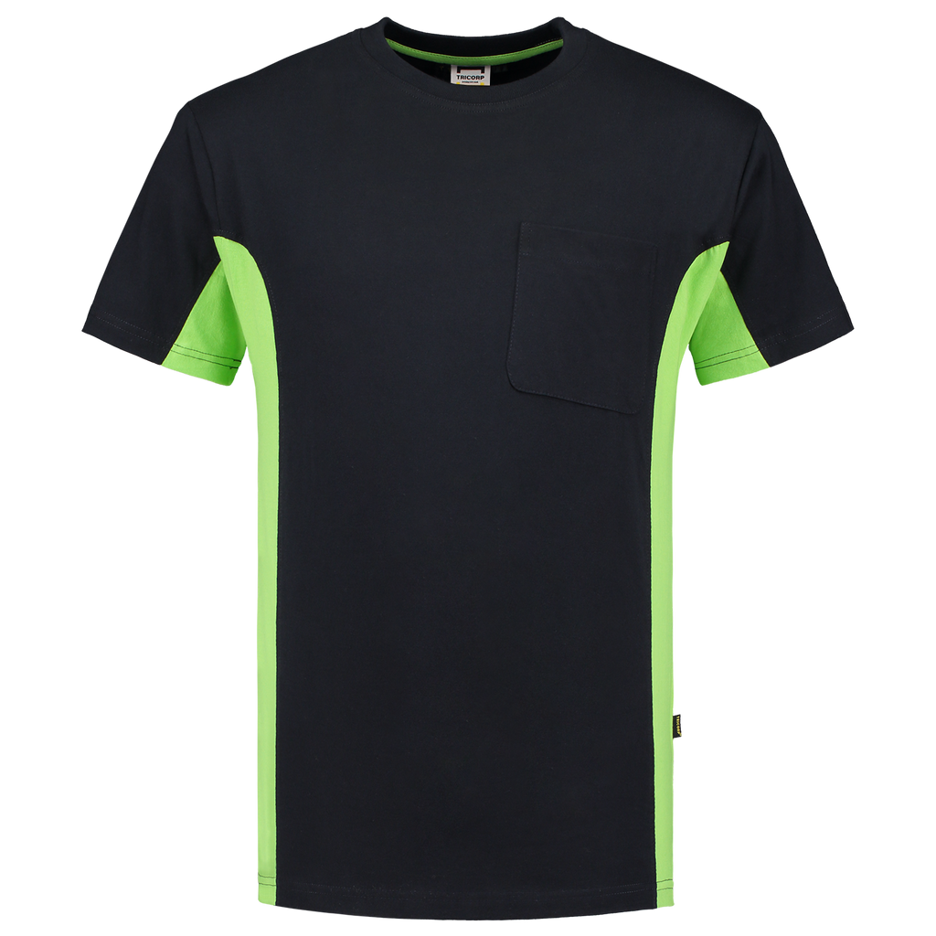 Tricorp T-shirt Bicolor Borstzak 102002 Black T-shirts NavyLime / 3XL,NavyLime / L,NavyLime / M,NavyLime / S,NavyLime / XL,NavyLime / XS,NavyLime / XXL