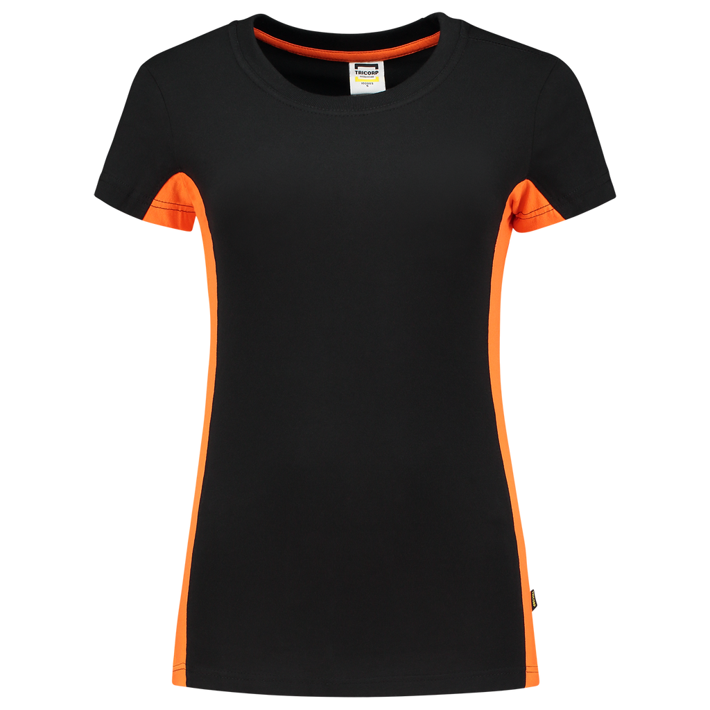 Tricorp T-shirt Bicolor Dames 102003 Black T-shirts BlackOrange / 3XL,BlackOrange / L,BlackOrange / M,BlackOrange / S,BlackOrange / XL,BlackOrange / XS,BlackOrange / XXL