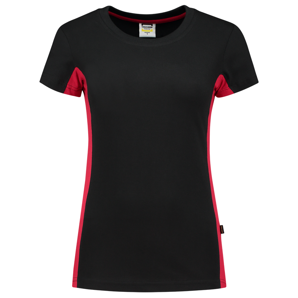 Tricorp T-shirt Bicolor Dames 102003 Black T-shirts BlackRed / 3XL,BlackRed / L,BlackRed / M,BlackRed / S,BlackRed / XL,BlackRed / XS,BlackRed / XXL