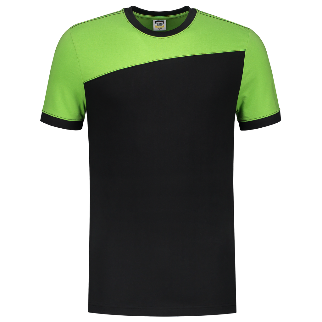 Tricorp T-shirt Bicolor Naden 202006 Yellow Green T-shirts BlackLime / 3XL,BlackLime / L,BlackLime / M,BlackLime / S,BlackLime / XL,BlackLime / XS,BlackLime / XXL