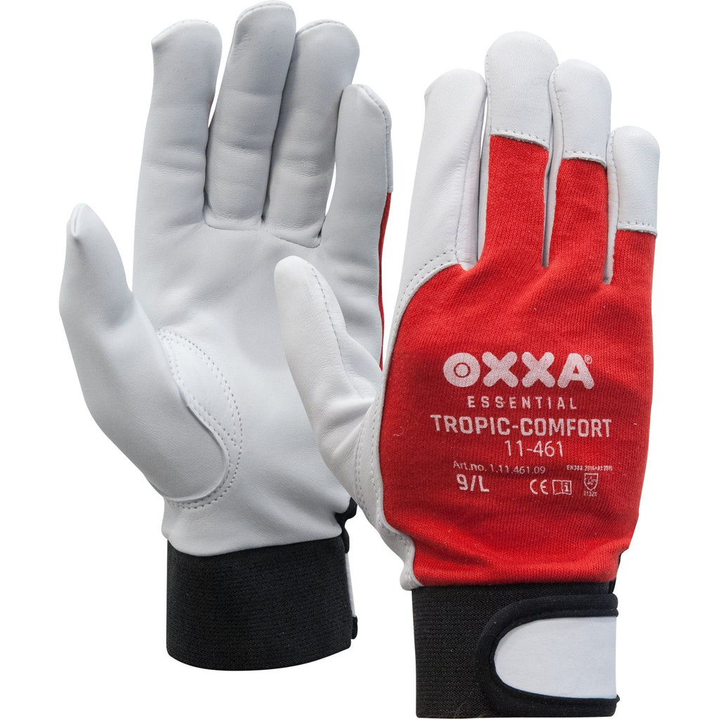 OXXA Essential OXXA® Tropic-Comfort 11-461 handschoen Gray Handschoen wit/rood / 8/M,wit/rood / 9/L,wit/rood / 10/XL,wit/rood / 11/XXL