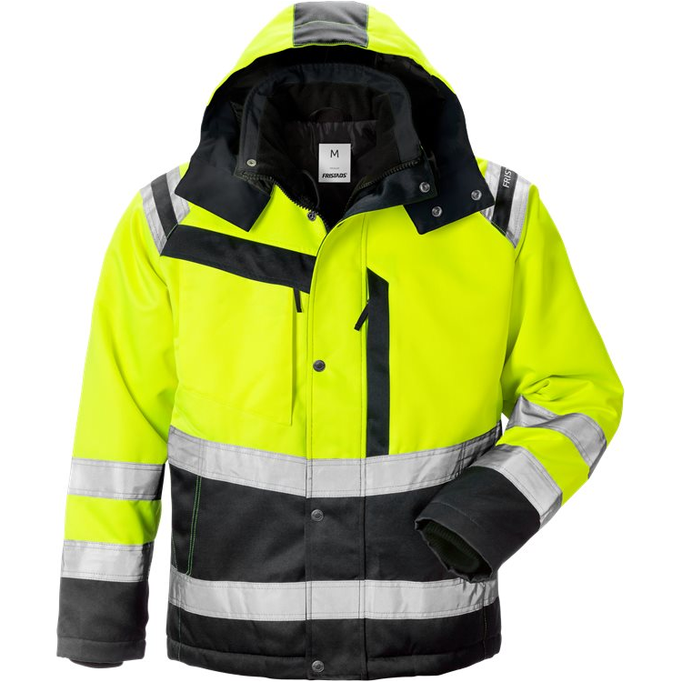 FRISTADS Hi Vis Winterjack Klasse 3 4043 Pp Green Yellow Jacks Hi-Vis geel/zwart / XS,Hi-Vis geel/zwart / S,Hi-Vis geel/zwart / M,Hi-Vis geel/zwart / L,Hi-Vis geel/zwart / XL,Hi-Vis geel/zwart / 2XL,Hi-Vis geel/zwart / 3XL