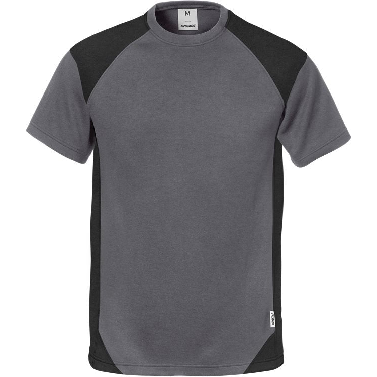 FRISTADS T-Shirt 7046 Thv Dim Gray T-shirts/Poloshirts Grijs/zwart / XS,Grijs/zwart / S,Grijs/zwart / M,Grijs/zwart / L,Grijs/zwart / XL,Grijs/zwart / 2XL,Grijs/zwart / 3XL