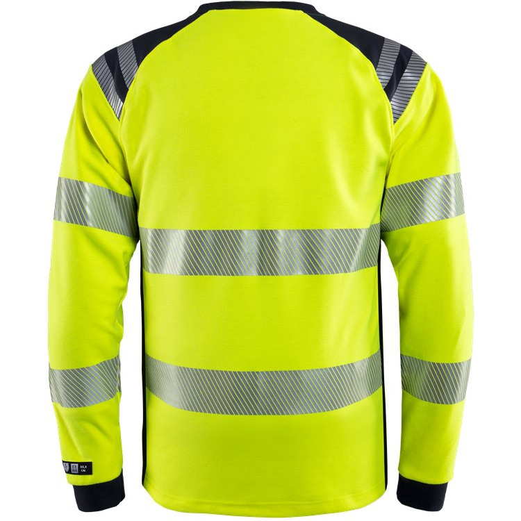 FRISTADS Flamestat Hi Vis T-Shirt Lange Mouwen Klasse 3 7359 Tfl Green Yellow T-shirts/Poloshirts Hi-Vis geel/marineblauw / XS,Hi-Vis geel/marineblauw / S,Hi-Vis geel/marineblauw / M,Hi-Vis geel/marineblauw / L,Hi-Vis geel/marineblauw / XL,Hi-Vis geel/marineblauw / 2XL,Hi-Vis geel/marineblauw / 3XL,Hi-Vis geel/marineblauw / 4XL