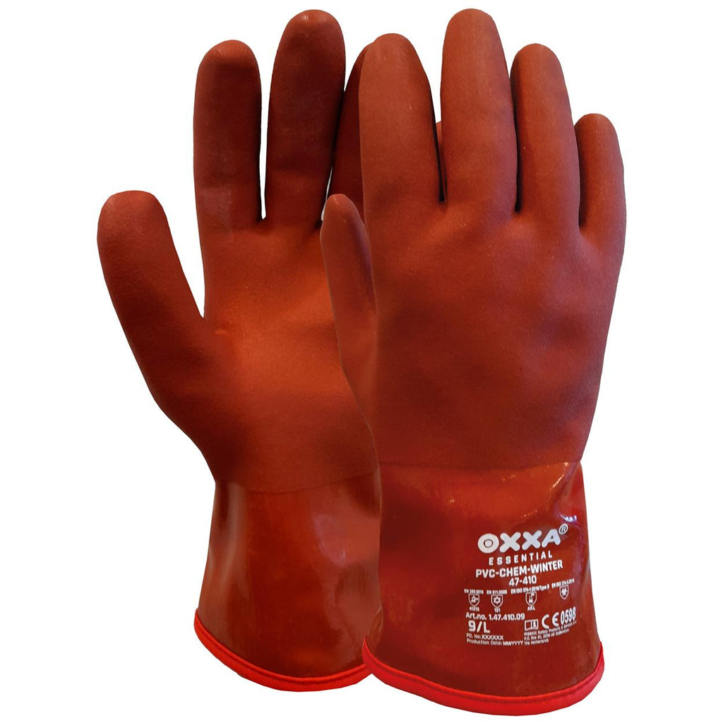 OXXA Essential OXXA® PVC-Chem-Winter 47-410 handschoen Saddle Brown Handschoen rood / 9/L,rood / 10/XL
