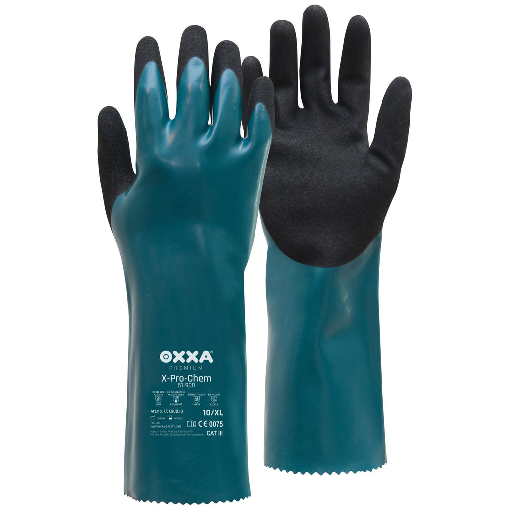 OXXA Premium OXXA® X-Pro-Chem 51-900 handschoen Dark Slate Gray Handschoen zwart/groen / 8/M,zwart/groen / 9/L,zwart/groen / 10/XL,zwart/groen / 11/XXL
