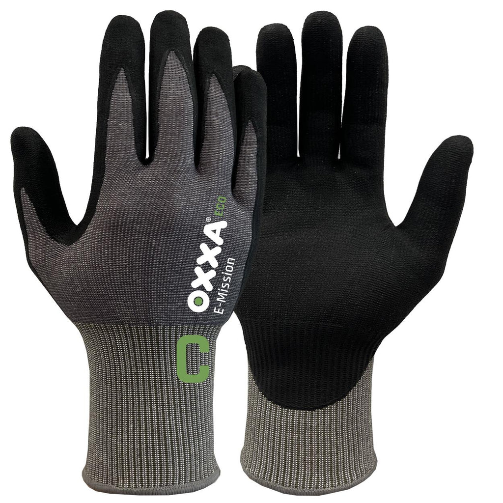 OXXA Premium ECO OXXA® E-Mission Cut C 52-700 handschoen Black Handschoen zwart/grijs / 7/S,zwart/grijs / 8/M,zwart/grijs / 9/L,zwart/grijs / 10/XL,zwart/grijs / 11/XXL
