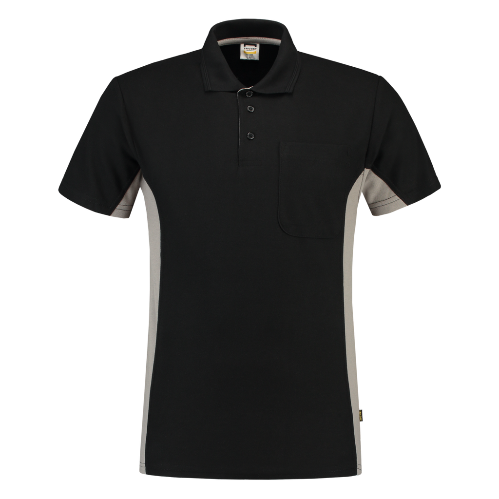 Tricorp Poloshirt Bicolor Borstzak 202002 Black Poloshirts BlackGrey / 3XL,BlackGrey / L,BlackGrey / M,BlackGrey / S,BlackGrey / XL,BlackGrey / XS,BlackGrey / XXL