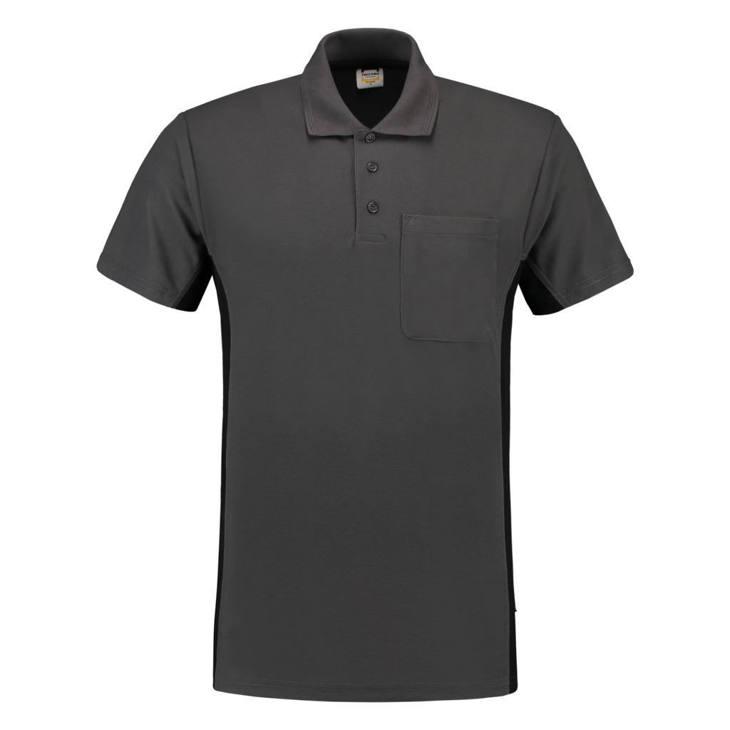 Tricorp Poloshirt Bicolor Borstzak 202002 Dark Slate Gray Poloshirts DarkgreyBlack / 3XL,DarkgreyBlack / L,DarkgreyBlack / M,DarkgreyBlack / S,DarkgreyBlack / XL,DarkgreyBlack / XS,DarkgreyBlack / XXL