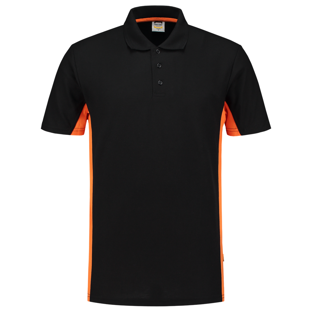 Tricorp Poloshirt Bicolor 202002 Black Poloshirts BlackOrange / 3XL,BlackOrange / L,BlackOrange / M,BlackOrange / S,BlackOrange / XL,BlackOrange / XS,BlackOrange / XXL