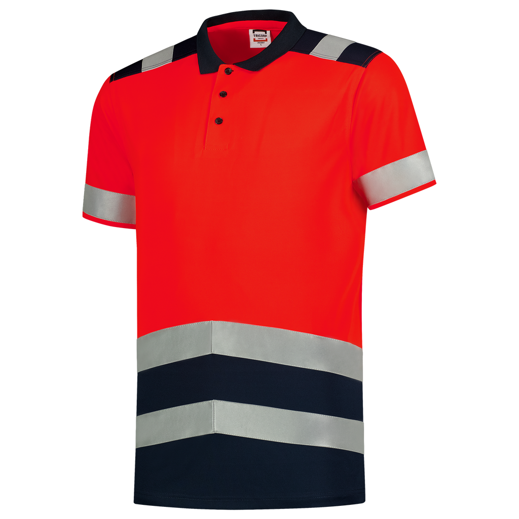 Tricorp Poloshirt High Vis Bicolor 203007 Black Poloshirts FluorredInk / XS,FluorredInk / S,FluorredInk / M,FluorredInk / L,FluorredInk / XL,FluorredInk / XXL,FluorredInk / 3XL,FluorredInk / 4XL