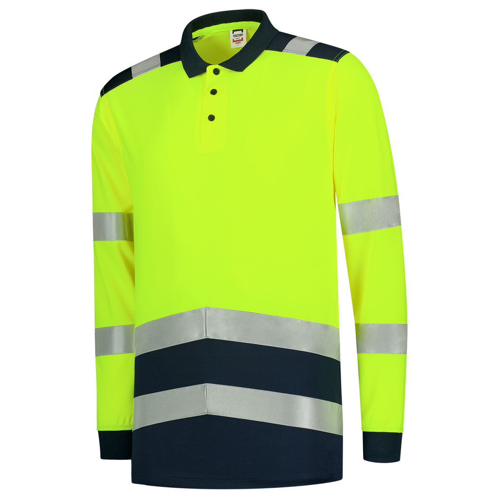 Tricorp Poloshirt High Vis Bicolor Lange Mouw 203008 Black Poloshirts FluoryellowInk / XS,FluoryellowInk / S,FluoryellowInk / M,FluoryellowInk / L,FluoryellowInk / XL,FluoryellowInk / XXL,FluoryellowInk / 3XL,FluoryellowInk / 4XL