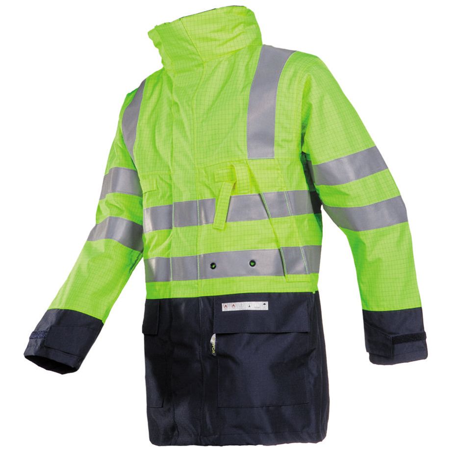 Sioen Sioen 3073 Winseler parka Dark Khaki Parka fluo geel/marineblauw / S,fluo geel/marineblauw / M,fluo geel/marineblauw / L,fluo geel/marineblauw / XL,fluo geel/marineblauw / XXL,fluo geel/marineblauw / 3XL