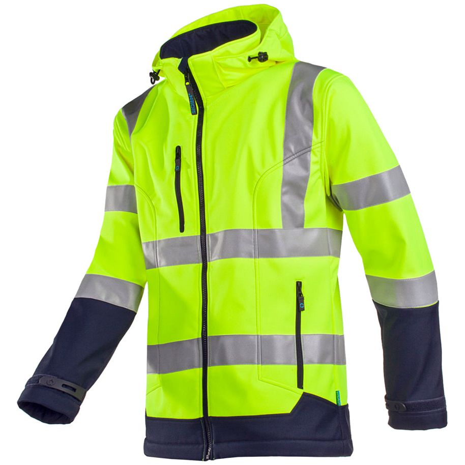 Sioen Sioen 9933 Fuller softshell jas Green Yellow Softshell jas fluo geel/marineblauw / S,fluo geel/marineblauw / M,fluo geel/marineblauw / L,fluo geel/marineblauw / XL,fluo geel/marineblauw / XXL,fluo geel/marineblauw / 3XL