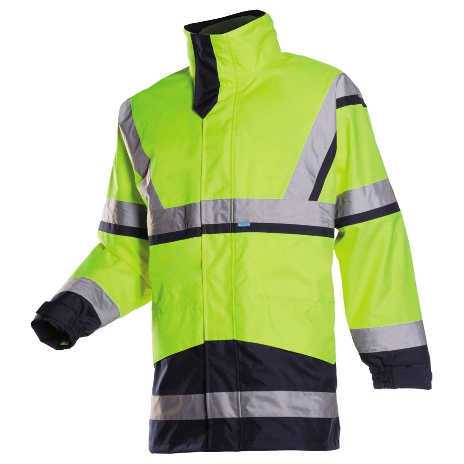 Sioen Sioen 401A Powell parka Yellow Green Parka fluo geel/marineblauw / S,fluo geel/marineblauw / M,fluo geel/marineblauw / L,fluo geel/marineblauw / XL,fluo geel/marineblauw / XXL,fluo geel/marineblauw / 3XL