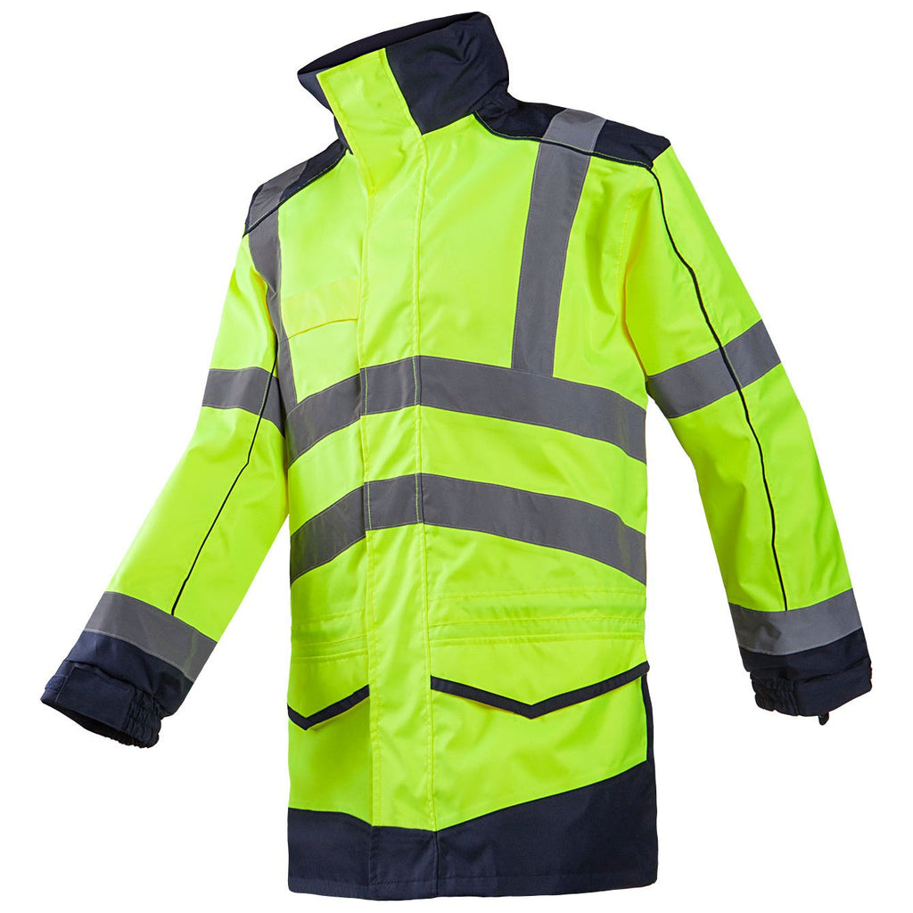 Sioen Sioen 166A Anfield parka Green Yellow Jas fluo geel/blauw / S,fluo geel/blauw / M,fluo geel/blauw / L,fluo geel/blauw / XL,fluo geel/blauw / XXL,fluo geel/blauw / 3XL