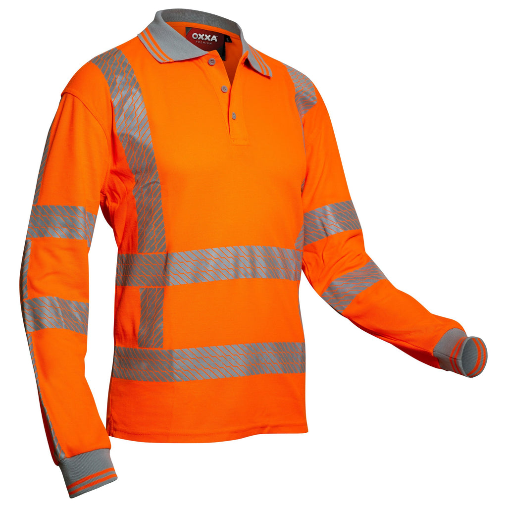 OXXA Premium OXXA® X-Viz-Comfort-Long 6220 poloshirt RWS Chocolate Poloshirt fluo oranje / S,fluo oranje / M,fluo oranje / L,fluo oranje / XL,fluo oranje / XXL,fluo oranje / 3XL,fluo oranje / 4XL,fluo oranje / 5XL