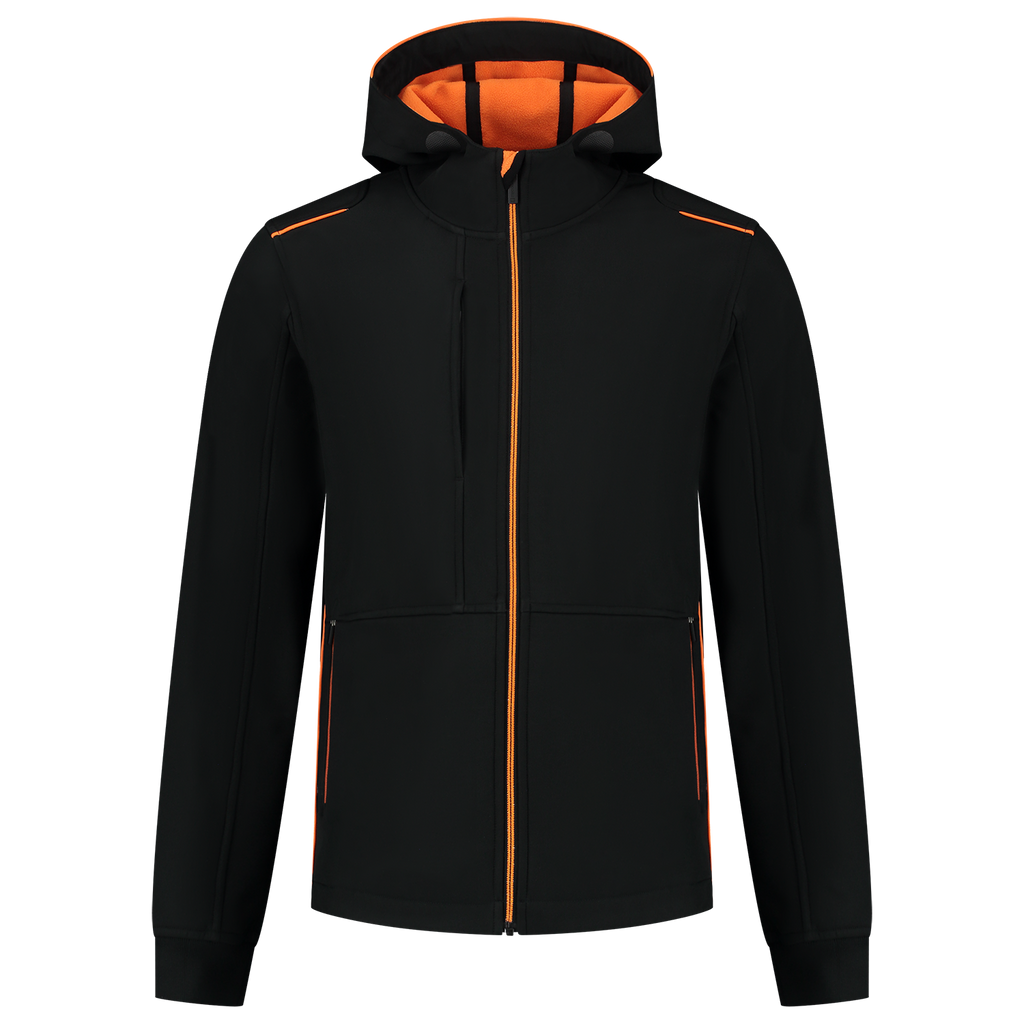 Tricorp Softshell Capuchon Accent 402705 Black Jassen BlackOrange / 3XL,BlackOrange / L,BlackOrange / M,BlackOrange / S,BlackOrange / XL,BlackOrange / XS,BlackOrange / XXL