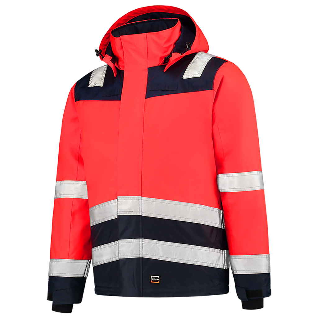 Tricorp Midi Parka High Vis Bicolor 403023 Tomato Jassen FluorredInk / XS,FluorredInk / S,FluorredInk / M,FluorredInk / L,FluorredInk / XL,FluorredInk / XXL,FluorredInk / 3XL,FluorredInk / 4XL