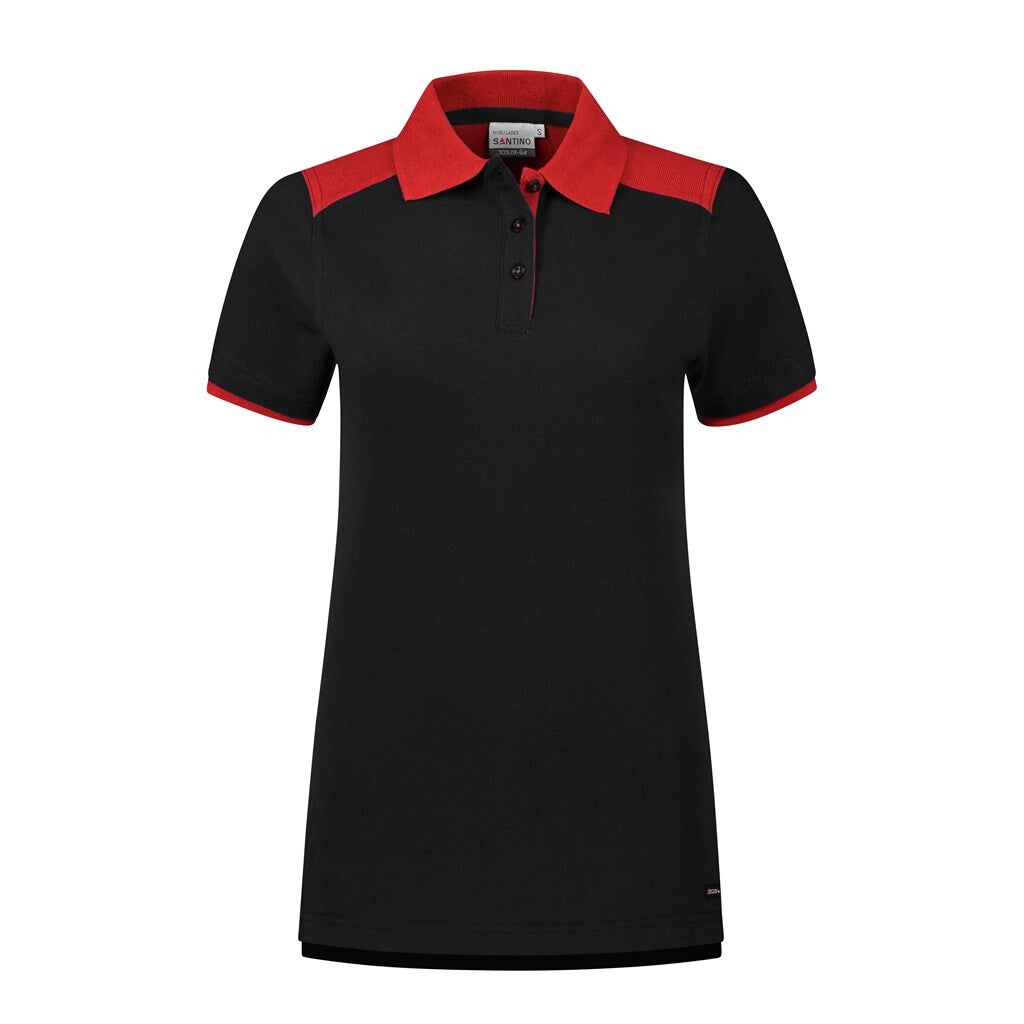 Santino Santino poloshirt Tivoli Ladies Black Poloshirt Black / Red / XS, S, M, L, XL, XXL